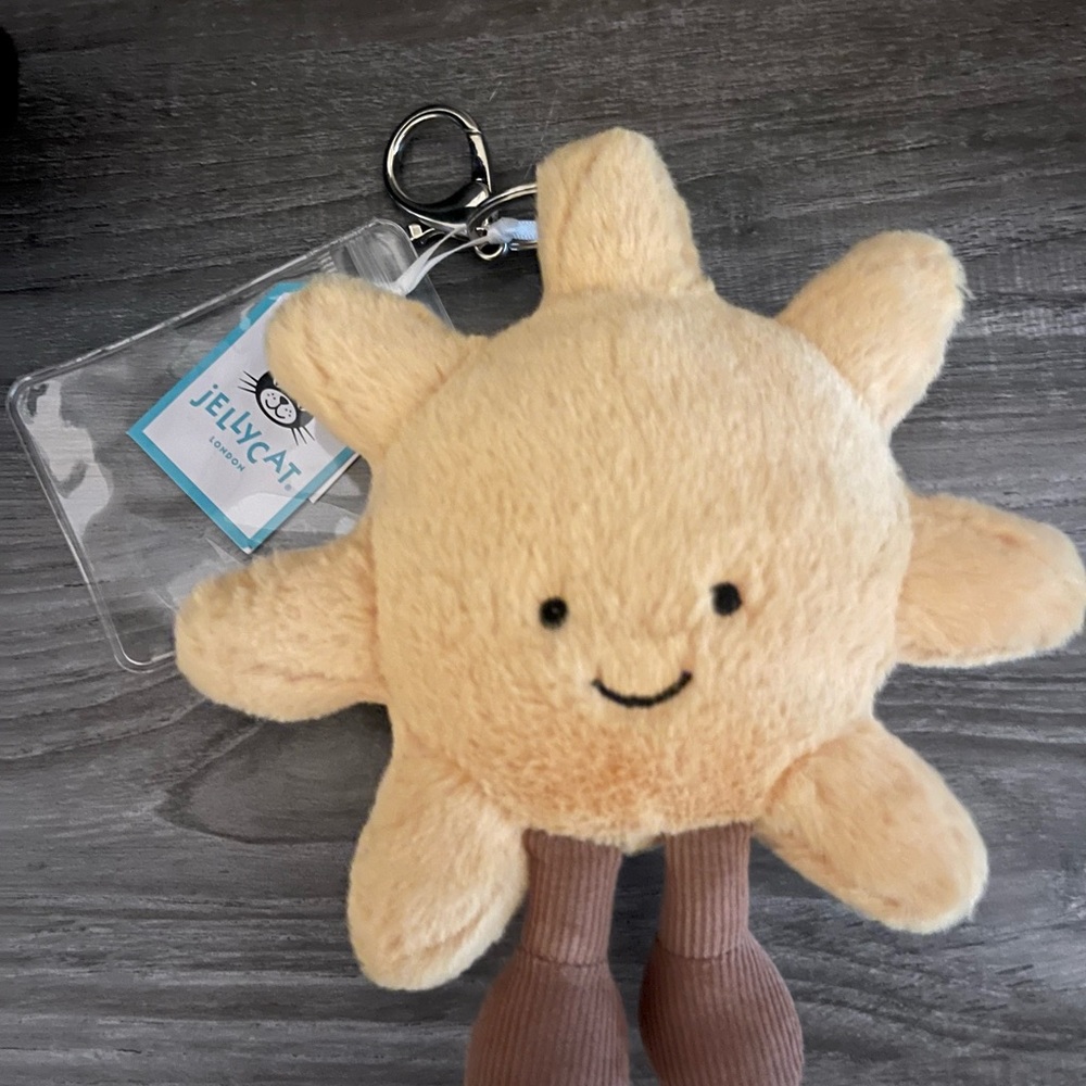 Jellycat Sunny Plush Bag Charm - yellow and Brown NWT